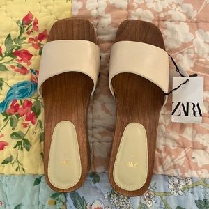 Zara wooden clog sandals